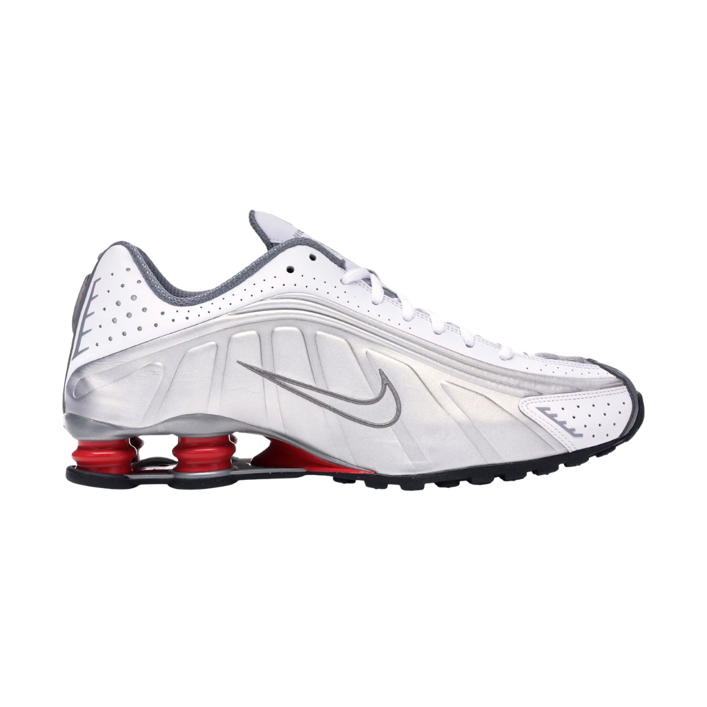 Nike Shox R4 White/Metallic Silver/Comet Red